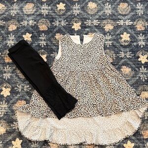 Leopard Print tunic with Black Leggings